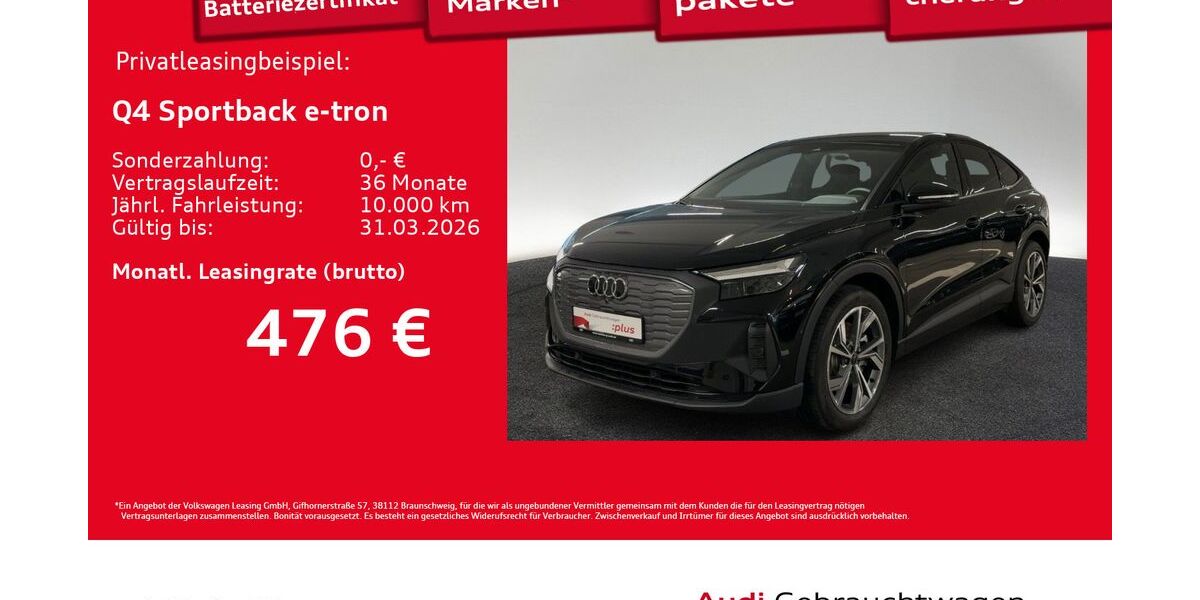 Audi Q4 e-tron 4.230 km 44.910 &euro; Hamburg 20537