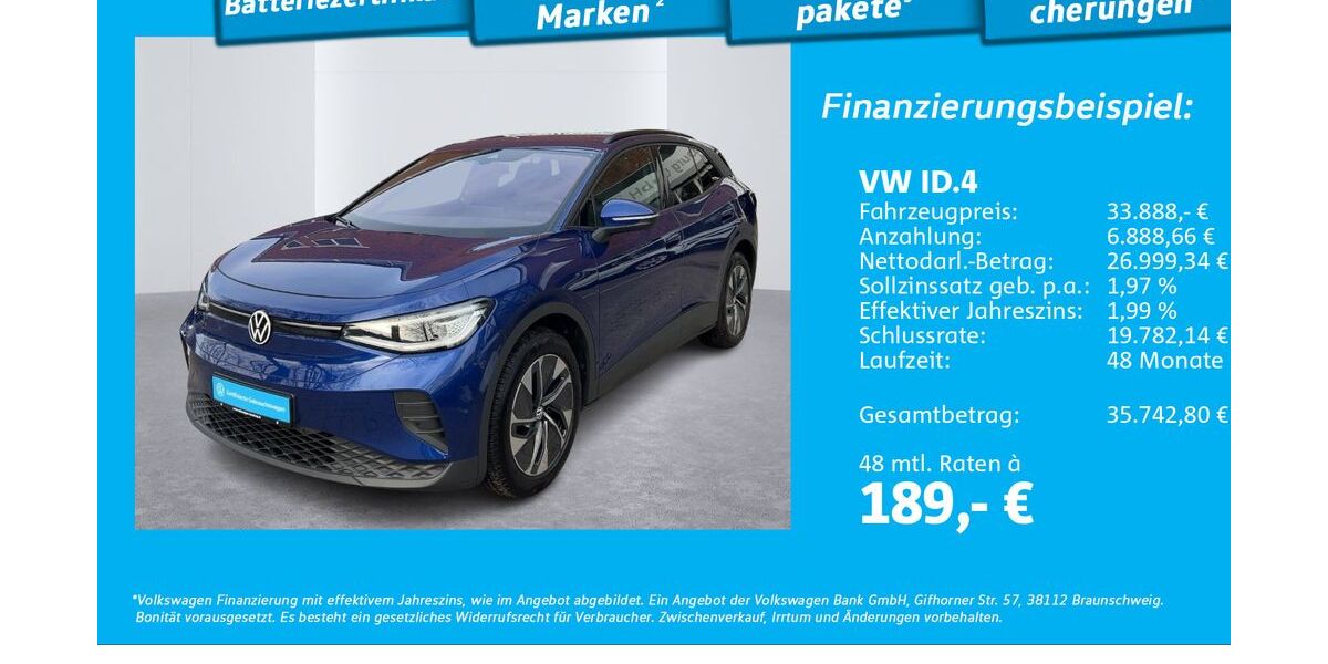 VW ID.4 4.605 km 32.777 &euro; Hamburg 22303