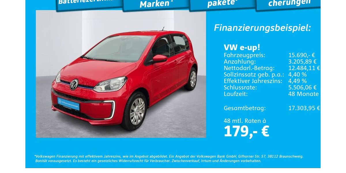 VW e-up! 14.486 km 13.888 &euro; Hamburg 22303
