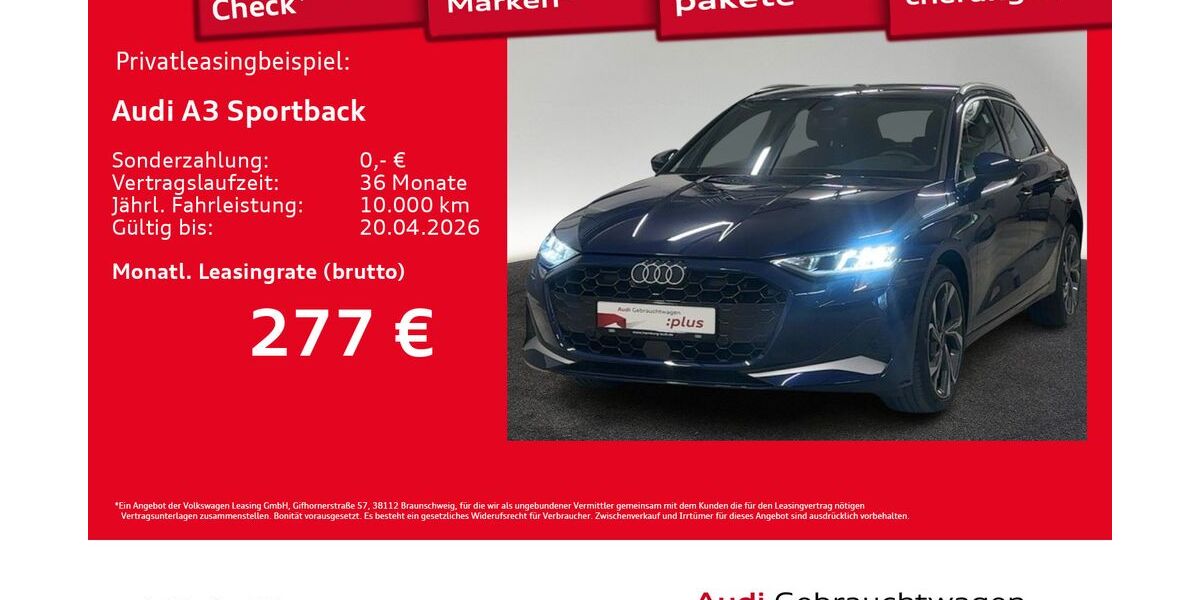 Audi A3 5.643 km 32.220 &euro; Hamburg 20537