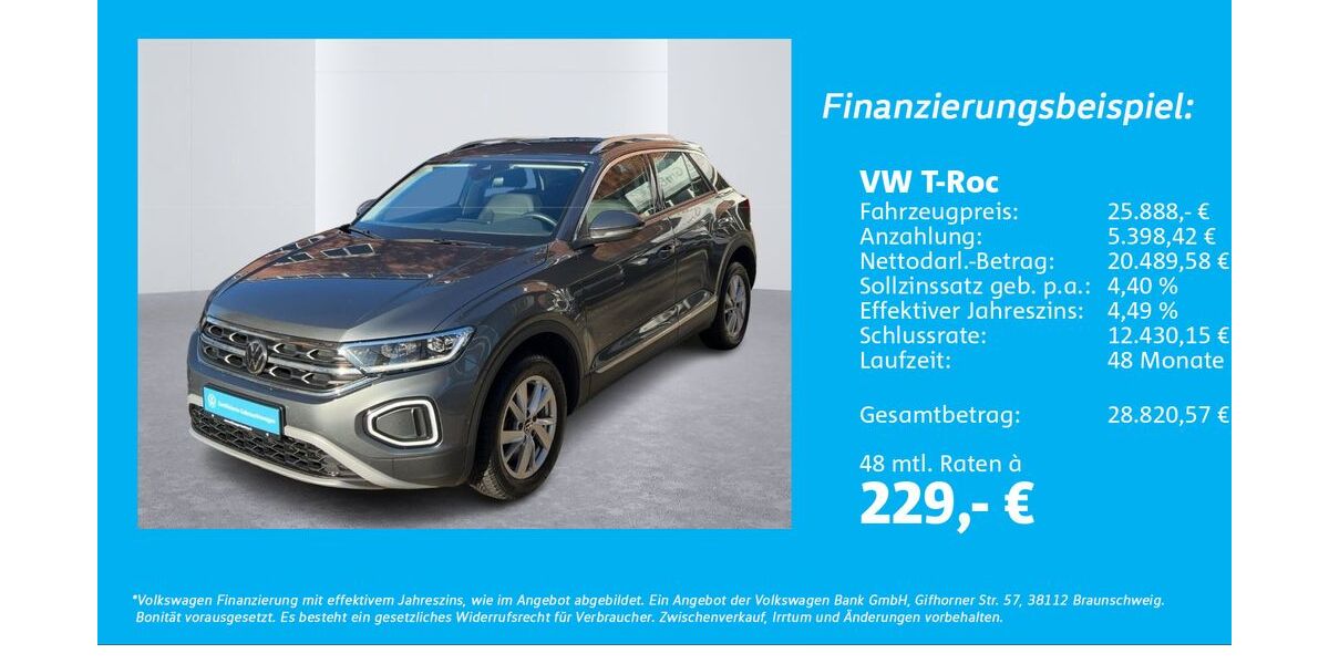 VW T-Roc 46.770 km 24.888 &euro; Hamburg 22303